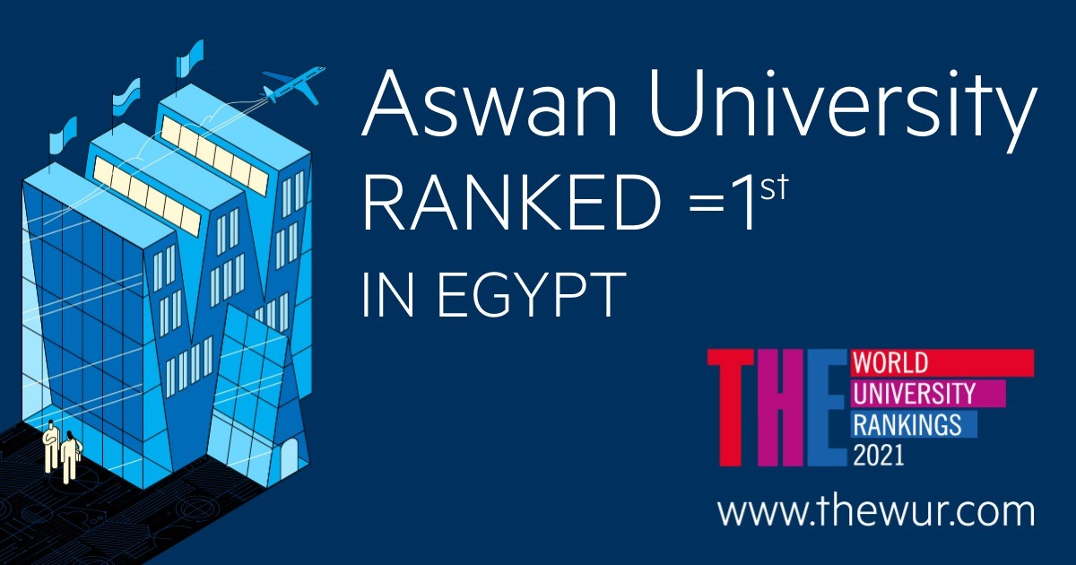 جامعة أسوان لأول مرة بتصنيف الـ Qs، وأفضل جامعة مصرية للعام الثاني على التوالي وفقا لتصنيف التايمز البريطاني 2021،