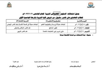 جدول امتحانات الدبلوم المهنية في التربية