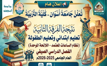نتيجة الفرقة الثانية تعليم ابتدائي وتعليم الطفولة (نظام الساعات المعتمد – اللائحة الموحدة) الفصل الدراسي الصيفي العام الجامعي 2025-2026م